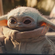 The Mandalorian's Baby Yoda, ears low and looking sad.